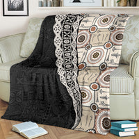 Tukenny Pattern Fijian War Clubs Mix Tapa Tribal Blanket LT03 - Polynesian Pride