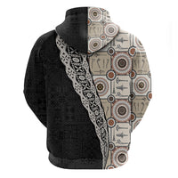 Tukenny Pattern Fijian War Clubs Mix Tapa Tribal Zip Hoodie LT03 - Polynesian Pride