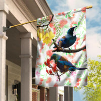 New Zealand Pohutukawa Tui Bird Garden Flag Kowhai Version LT03 House Flag White - Polynesian Pride