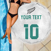 Custom New Zealand Football Beach Blanket Go All Silver Ferns - Towards World Cup 2026