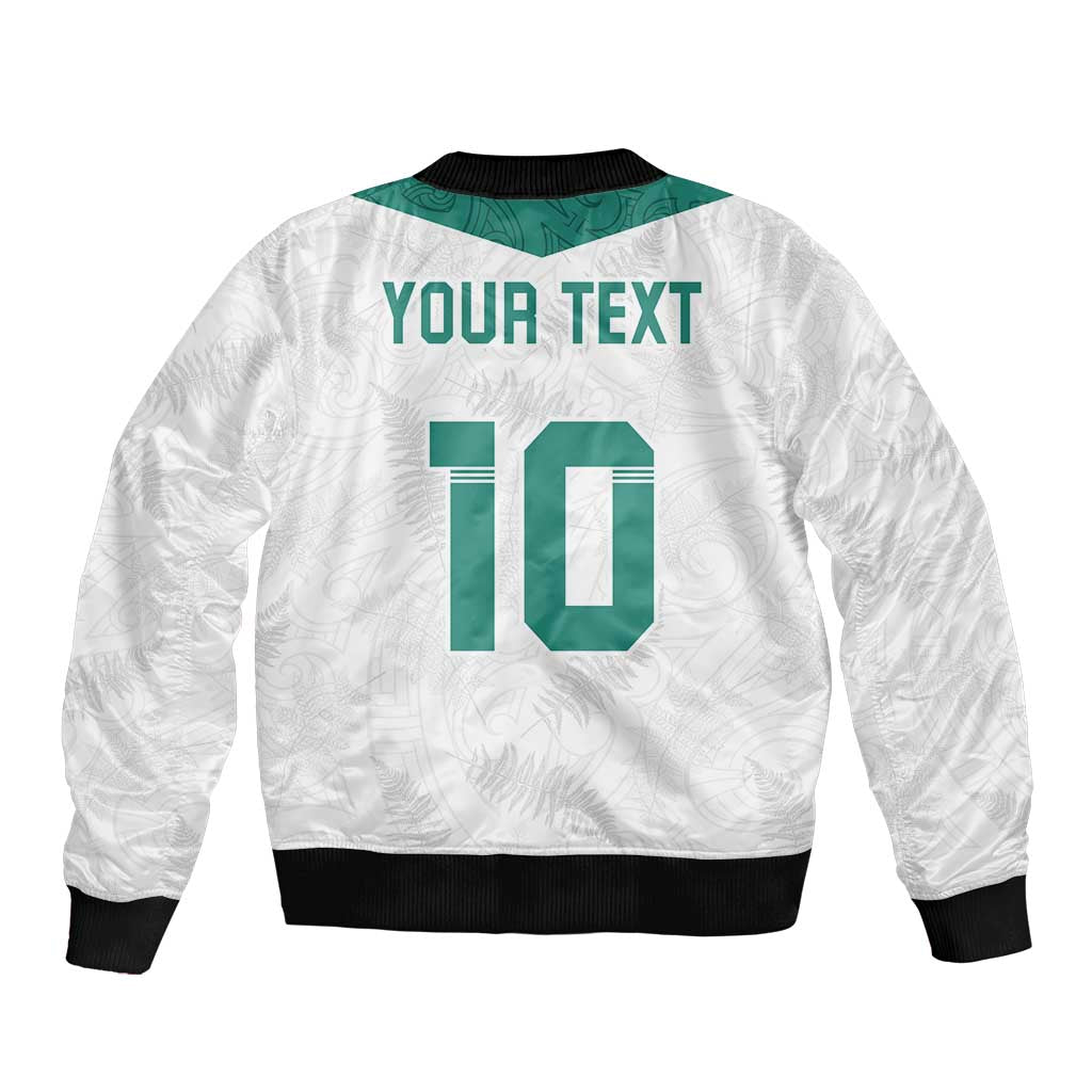 Custom New Zealand Football Bomber Jacket Go All Silver Ferns - Towards World Cup 2026