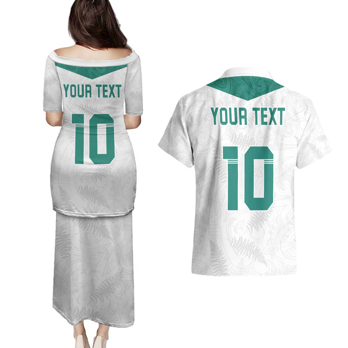 Custom New Zealand Football Couples Matching Puletasi and Hawaiian Shirt Go All Silver Ferns - Towards World Cup 2026