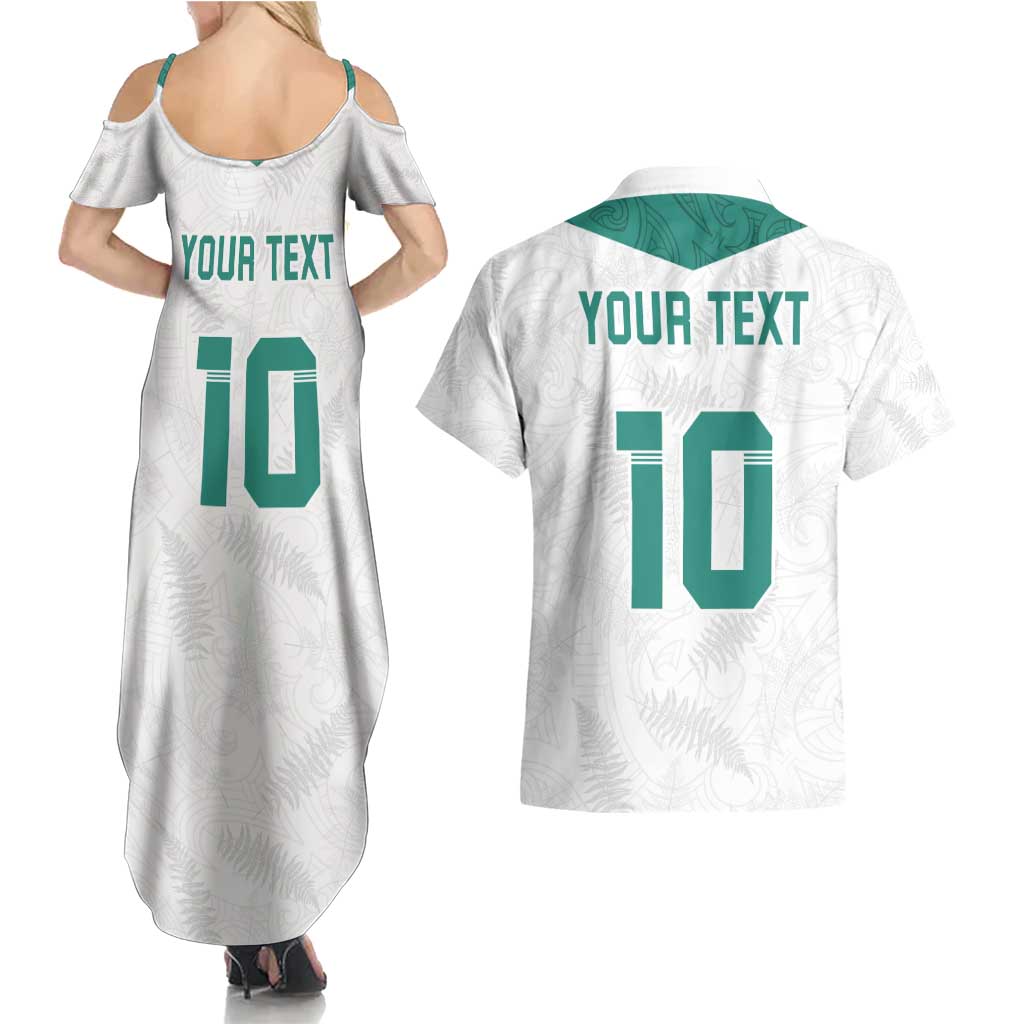 Custom New Zealand Football Couples Matching Summer Maxi Dress and Hawaiian Shirt Go All Silver Ferns - Towards World Cup 2026