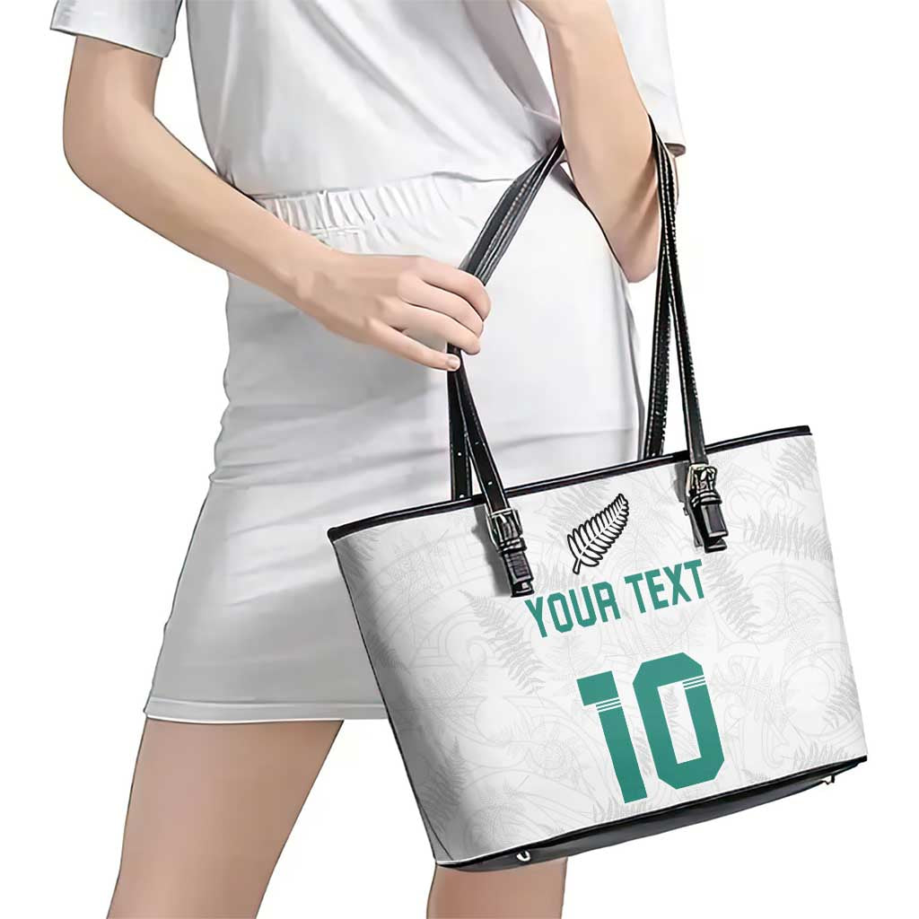 Custom New Zealand Football Leather Tote Bag Go All Silver Ferns - Towards World Cup 2026