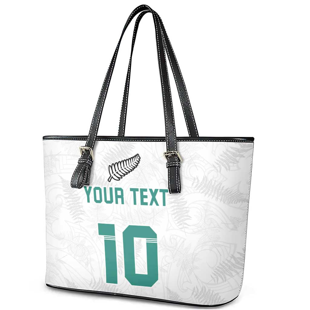 Custom New Zealand Football Leather Tote Bag Go All Silver Ferns - Towards World Cup 2026