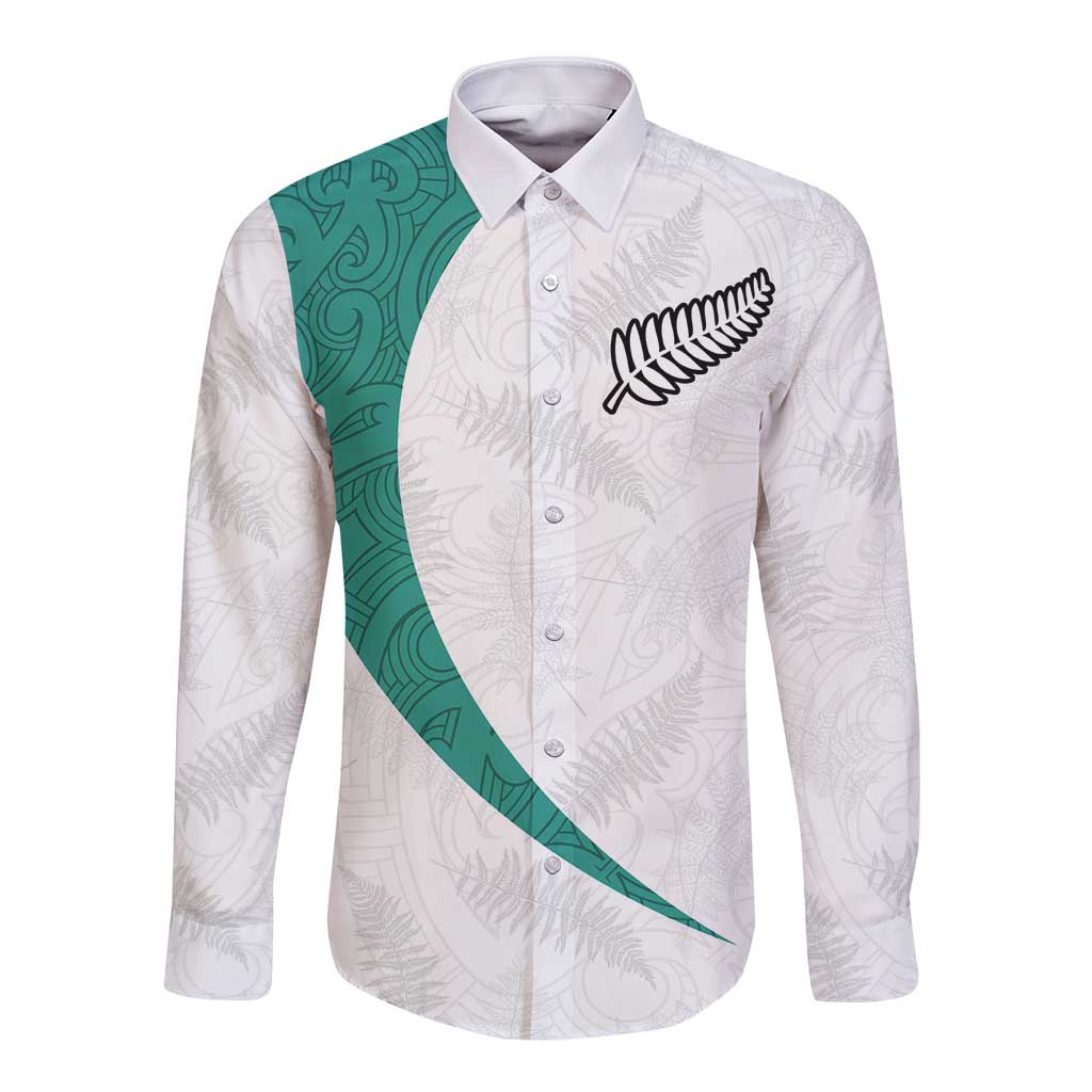 Custom New Zealand Football Long Sleeve Button Shirt Go All Silver Ferns - Towards World Cup 2026