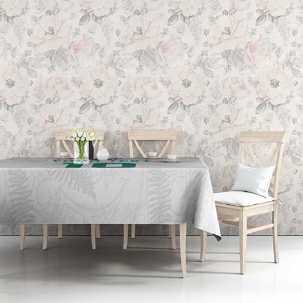 Custom New Zealand Football Tablecloth Go All Silver Ferns - Towards World Cup 2026