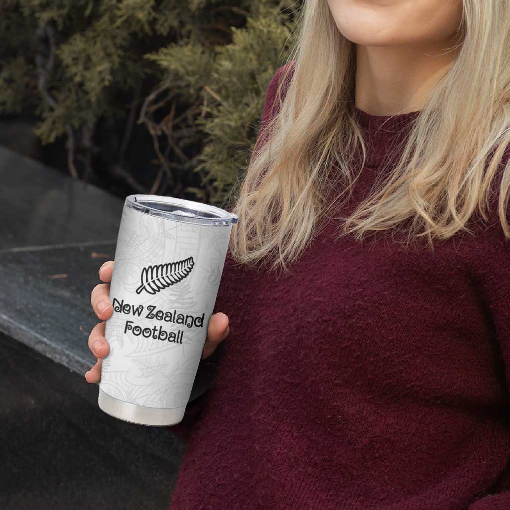 Custom New Zealand Football Tumbler Cup Go All Silver Ferns - Towards World Cup 2026