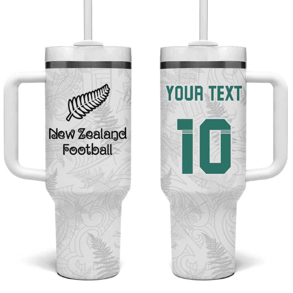 Custom New Zealand Football Tumbler With Handle Go All Silver Ferns - Towards World Cup 2026