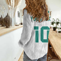Custom New Zealand Football Women Casual Shirt Go All Silver Ferns - Towards World Cup 2026 LT03 - Polynesian Pride