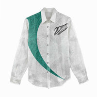Custom New Zealand Football Women Casual Shirt Go All Silver Ferns - Towards World Cup 2026 LT03 - Polynesian Pride