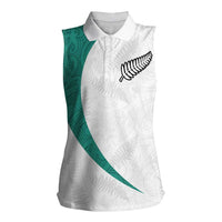 Custom New Zealand Football Women Sleeveless Polo Shirt Go All Silver Ferns - Towards World Cup 2026