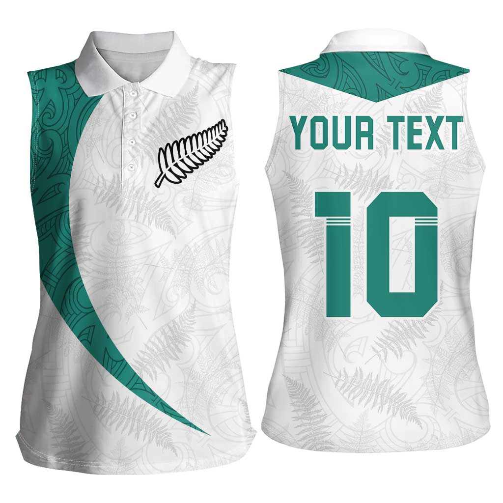 Custom New Zealand Football Women Sleeveless Polo Shirt Go All Silver Ferns - Towards World Cup 2026