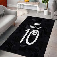 Custom New Zealand Rugby Area Rug All Silver Ferns Blacks