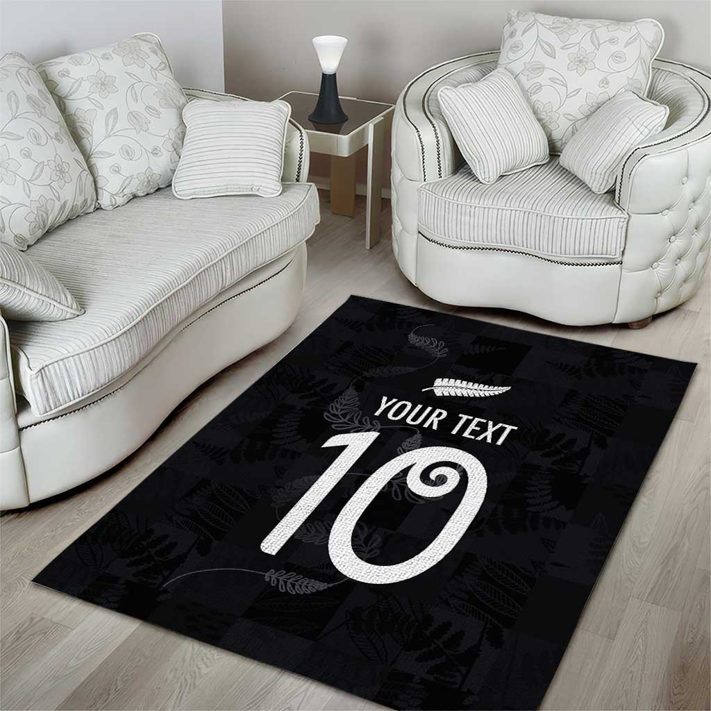 Custom New Zealand Rugby Area Rug All Silver Ferns Blacks