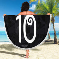 Custom New Zealand Rugby Beach Blanket All Silver Ferns Blacks