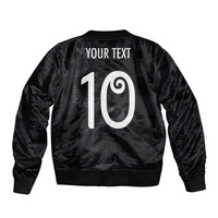 Custom New Zealand Rugby Bomber Jacket All Silver Ferns Blacks
