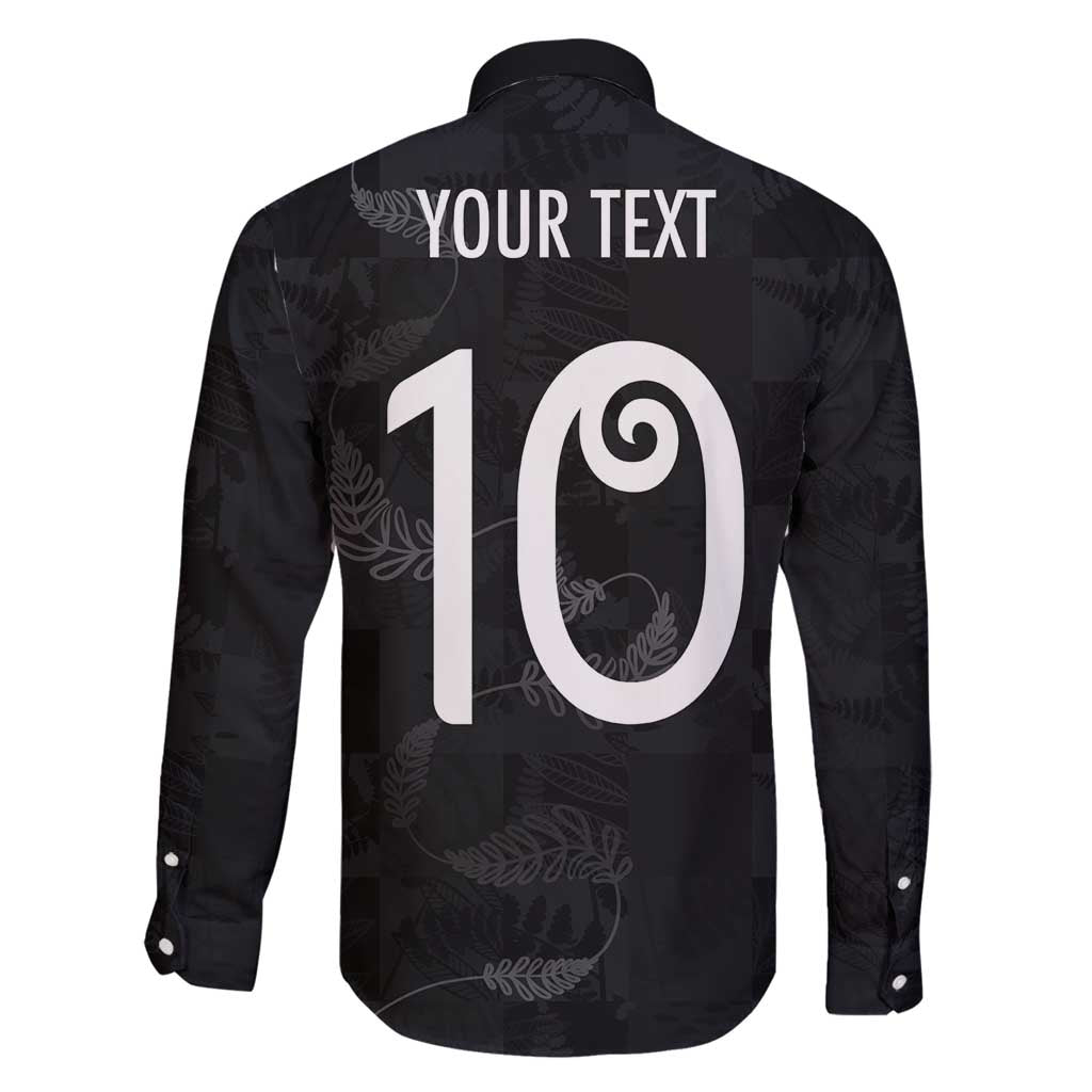 Custom New Zealand Rugby Family Matching Long Sleeve Bodycon Dress and Hawaiian Shirt All Silver Ferns Blacks