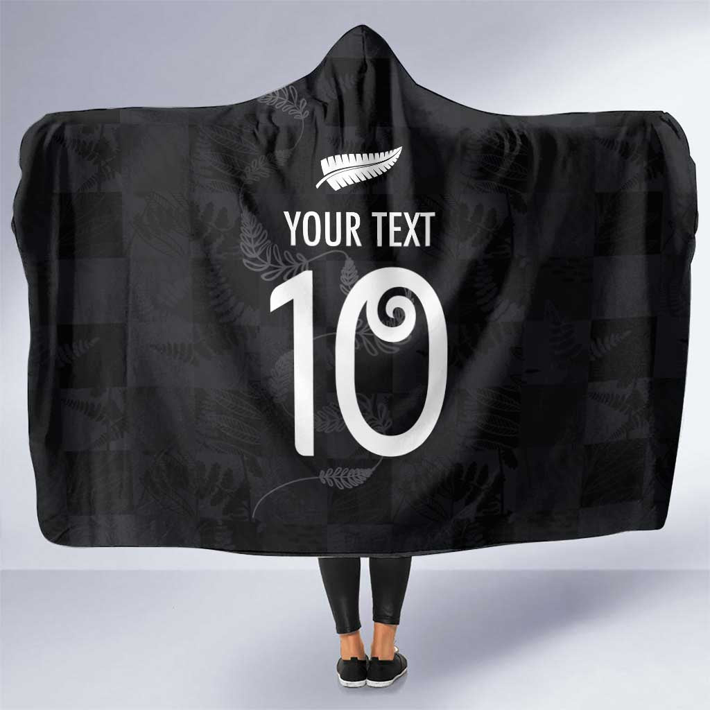 Custom New Zealand Rugby Hooded Blanket All Silver Ferns Blacks