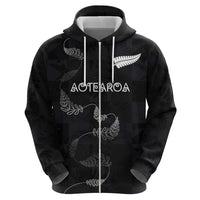 Custom New Zealand Rugby Hoodie All Silver Ferns Blacks