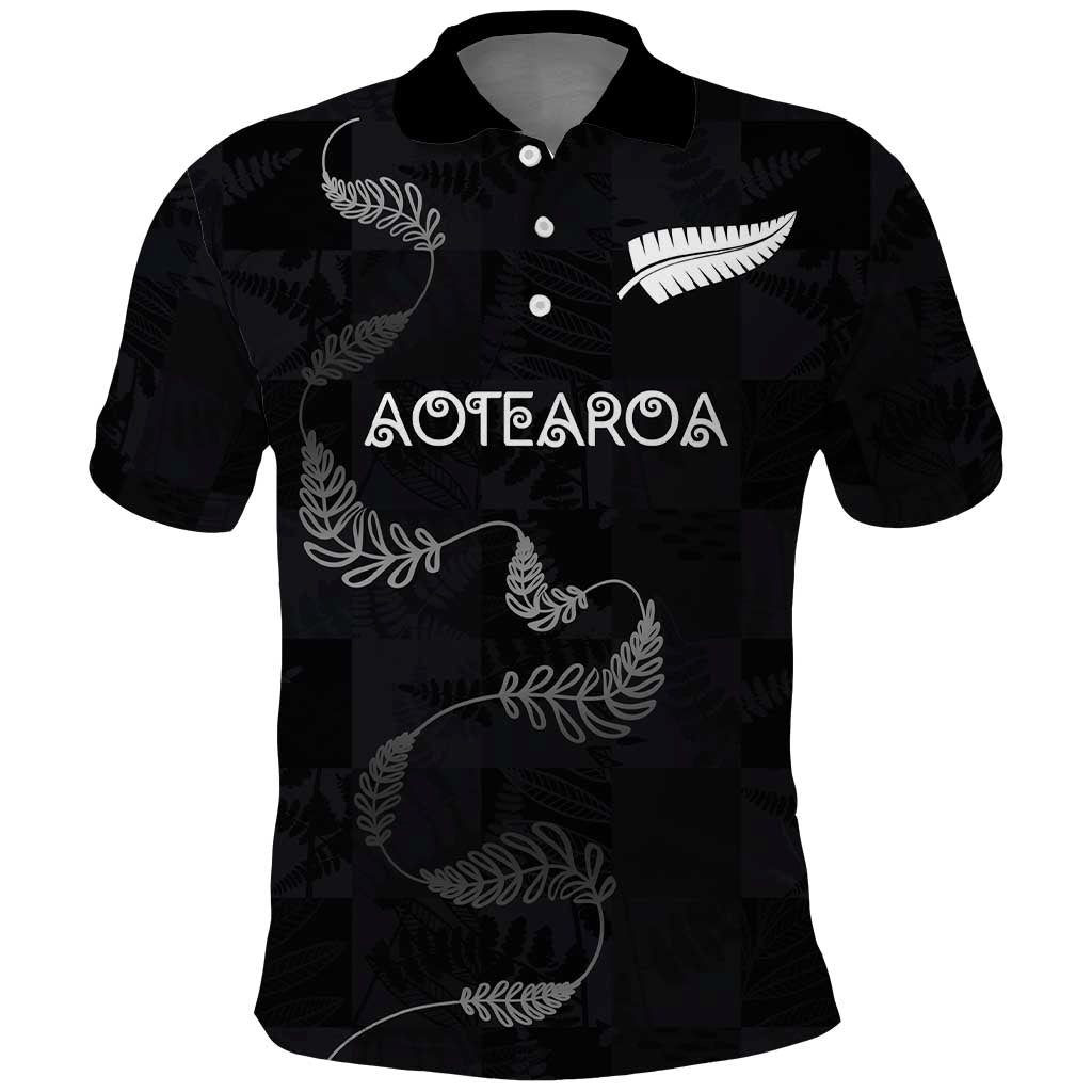 Custom New Zealand Rugby Polo Shirt All Silver Ferns Blacks