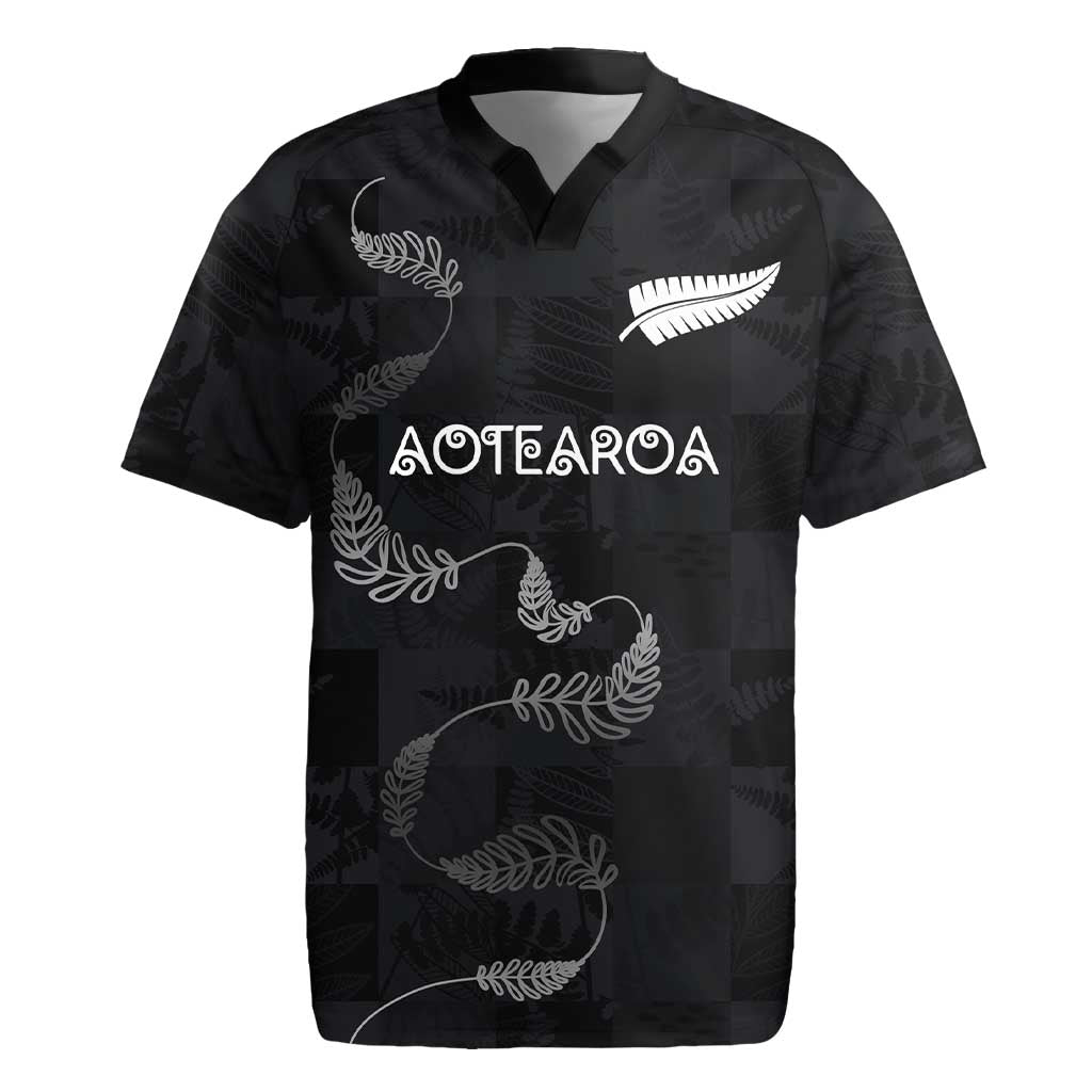 Custom New Zealand Rugby Rugby Jersey All Silver Ferns Blacks LT03 Black - Polynesian Pride