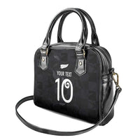 Custom New Zealand Rugby Shoulder Handbag All Silver Ferns Blacks