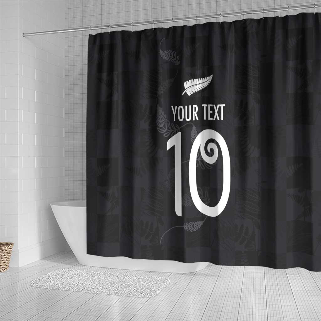 Custom New Zealand Rugby Shower Curtain All Silver Ferns Blacks