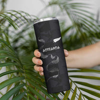Custom New Zealand Rugby Skinny Tumbler All Silver Ferns Blacks LT03 - Polynesian Pride