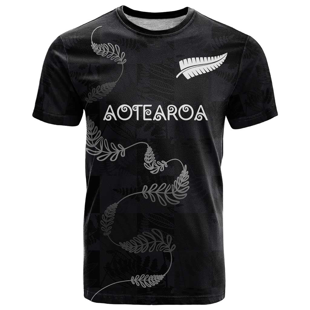 Custom New Zealand Rugby T Shirt All Silver Ferns Blacks