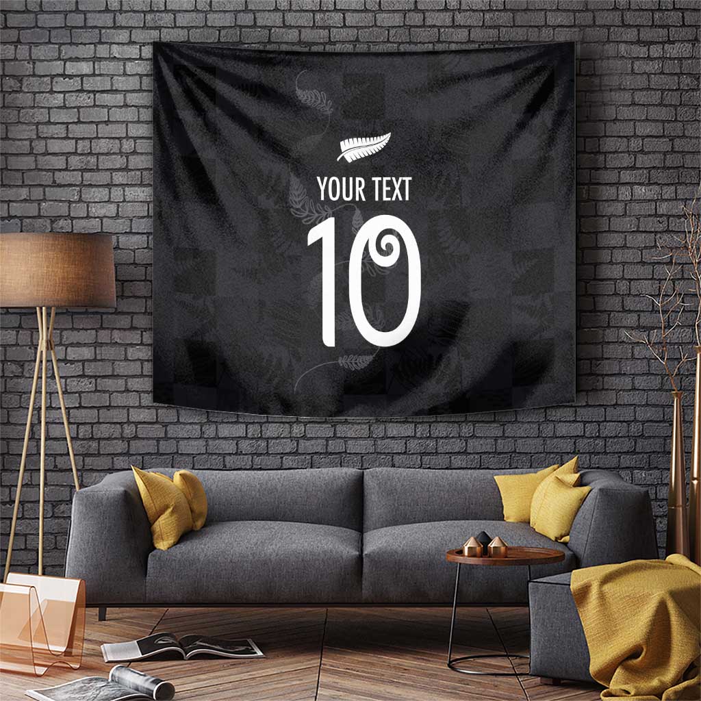 Custom New Zealand Rugby Tapestry All Silver Ferns Blacks