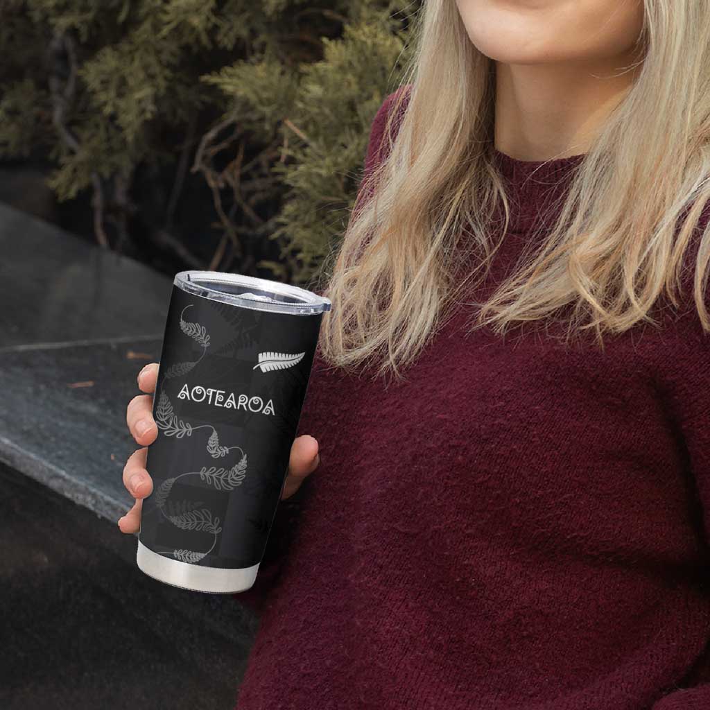 Custom New Zealand Rugby Tumbler Cup All Silver Ferns Blacks