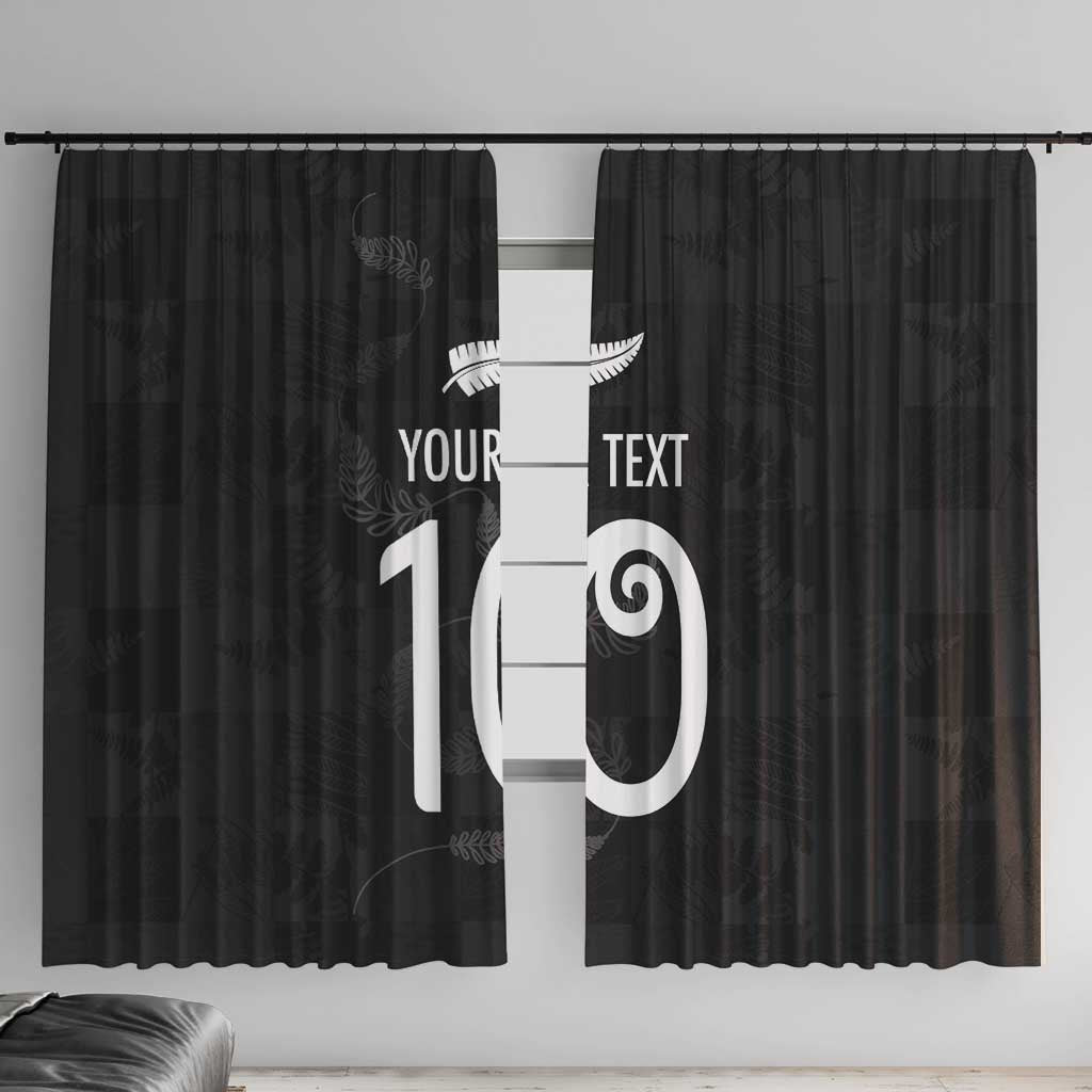 Custom New Zealand Rugby Window Curtain All Silver Ferns Blacks LT03 With Hooks Black - Polynesian Pride