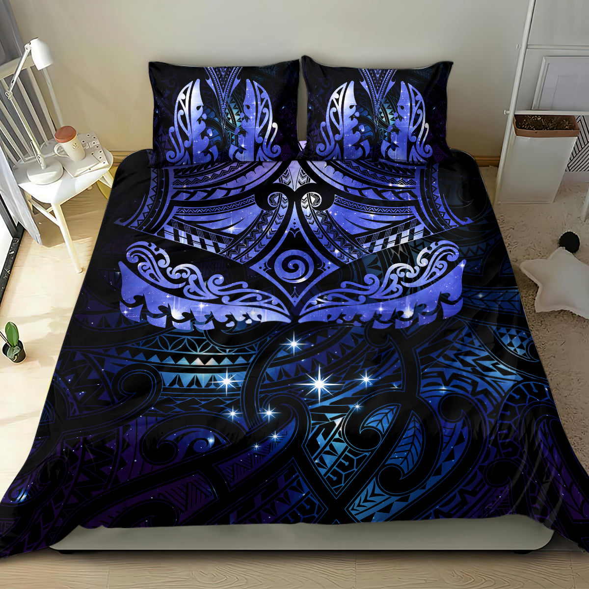 New Zealand Matariki Bedding Set Maori Pattern and Matariki Sky Night