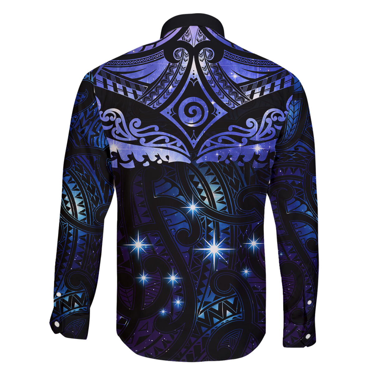 New Zealand Matariki Family Matching Tank Maxi Dress and Hawaiian Shirt Maori Pattern and Matariki Sky Night LT03 - Polynesian Pride