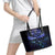 New Zealand Matariki Leather Tote Bag Maori Pattern and Matariki Sky Night