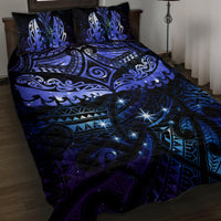 New Zealand Matariki Quilt Bed Set Maori Pattern and Matariki Sky Night LT03 Blue - Polynesian Pride