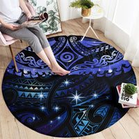 New Zealand Matariki Round Carpet Maori Pattern and Matariki Sky Night LT03 - Polynesian Pride
