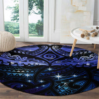 New Zealand Matariki Round Carpet Maori Pattern and Matariki Sky Night LT03 - Polynesian Pride