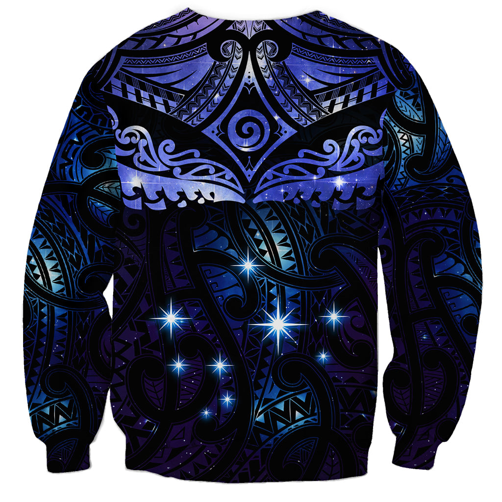 New Zealand Matariki Sweatshirt Maori Pattern and Matariki Sky Night LT03 - Polynesian Pride