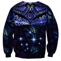 New Zealand Matariki Sweatshirt Maori Pattern and Matariki Sky Night LT03 - Polynesian Pride