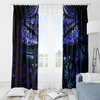 New Zealand Matariki Window Curtain Maori Pattern and Matariki Sky Night LT03 - Polynesian Pride