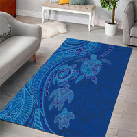 Hawaiian Turtles and Polynesian Art Tattoo Area Rug Ocean Abyss