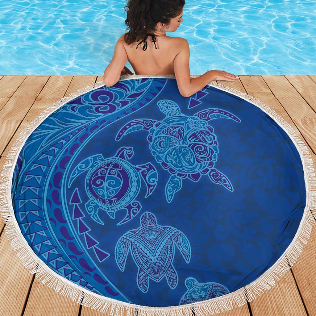 Hawaiian Turtles and Polynesian Art Tattoo Beach Blanket Ocean Abyss