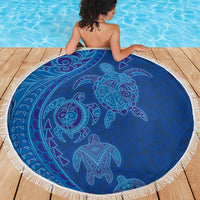 Hawaiian Turtles and Polynesian Art Tattoo Beach Blanket Ocean Abyss