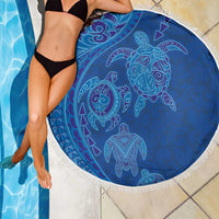 Hawaiian Turtles and Polynesian Art Tattoo Beach Blanket Ocean Abyss