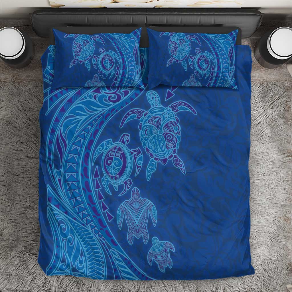 Hawaiian Turtles and Polynesian Art Tattoo Bedding Set Ocean Abyss
