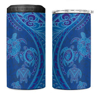 Hawaiian Turtles and Polynesian Art Tattoo 4 in 1 Can Cooler Tumbler Ocean Abyss