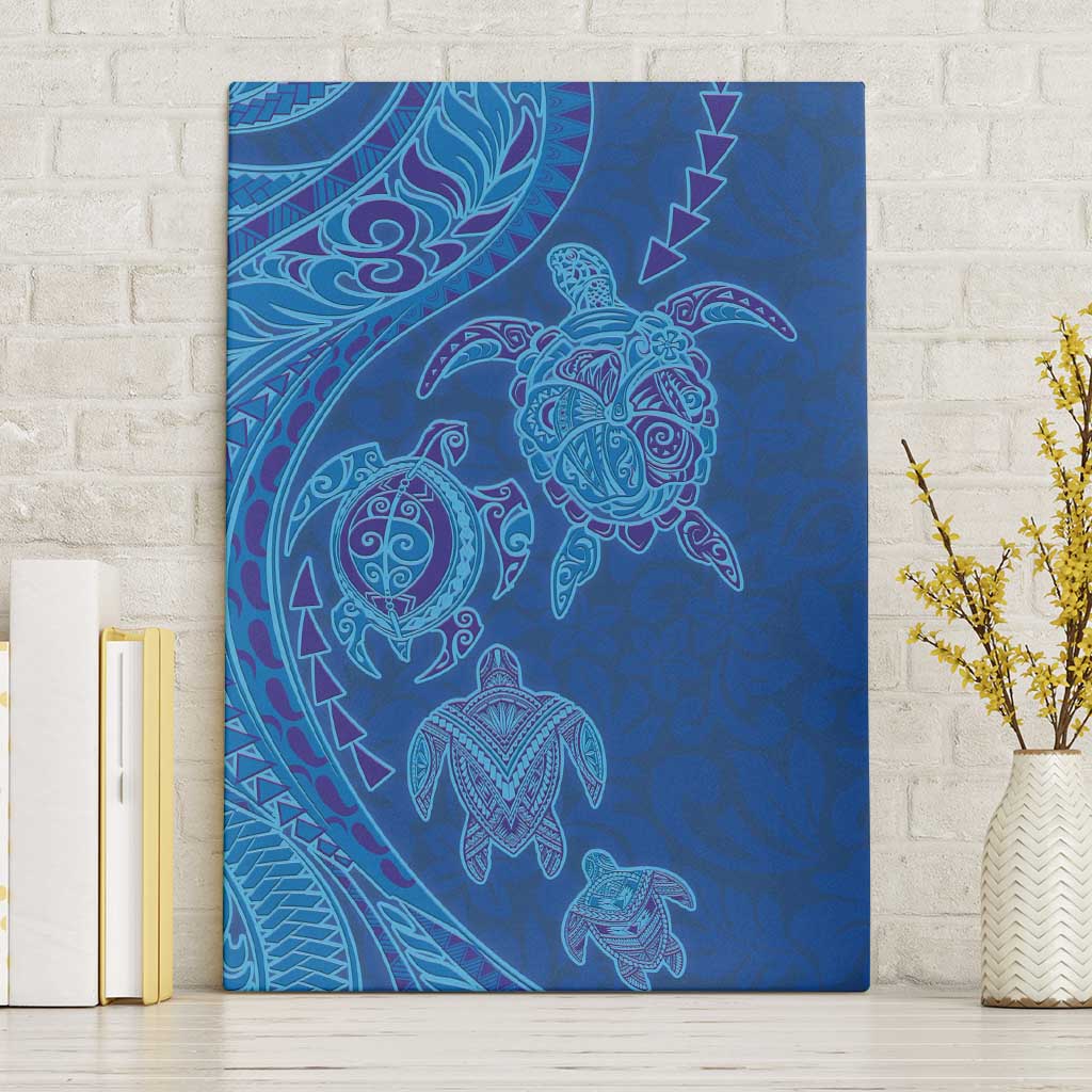 Hawaiian Turtles and Polynesian Art Tattoo Canvas Wall Art Ocean Abyss