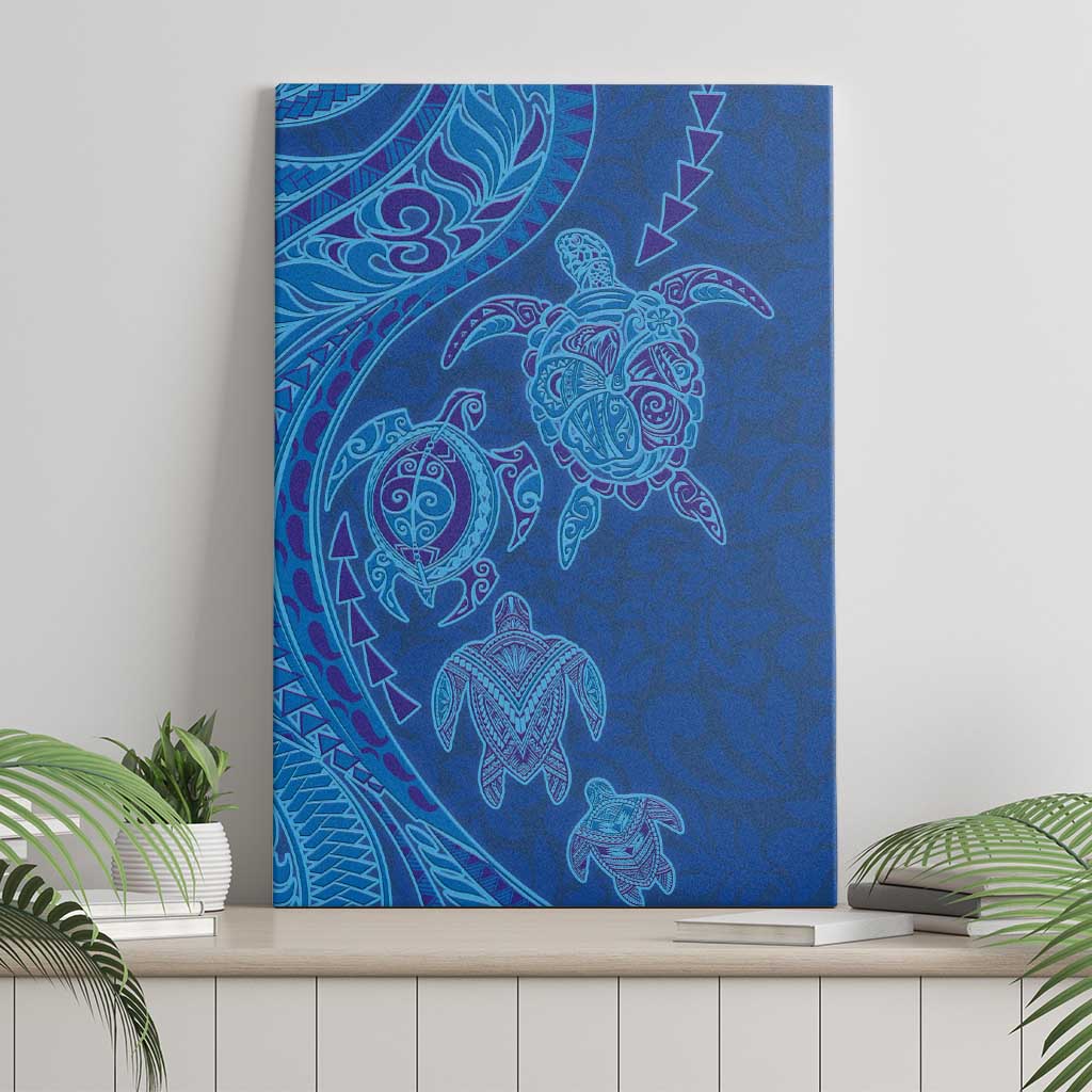 Hawaiian Turtles and Polynesian Art Tattoo Canvas Wall Art Ocean Abyss